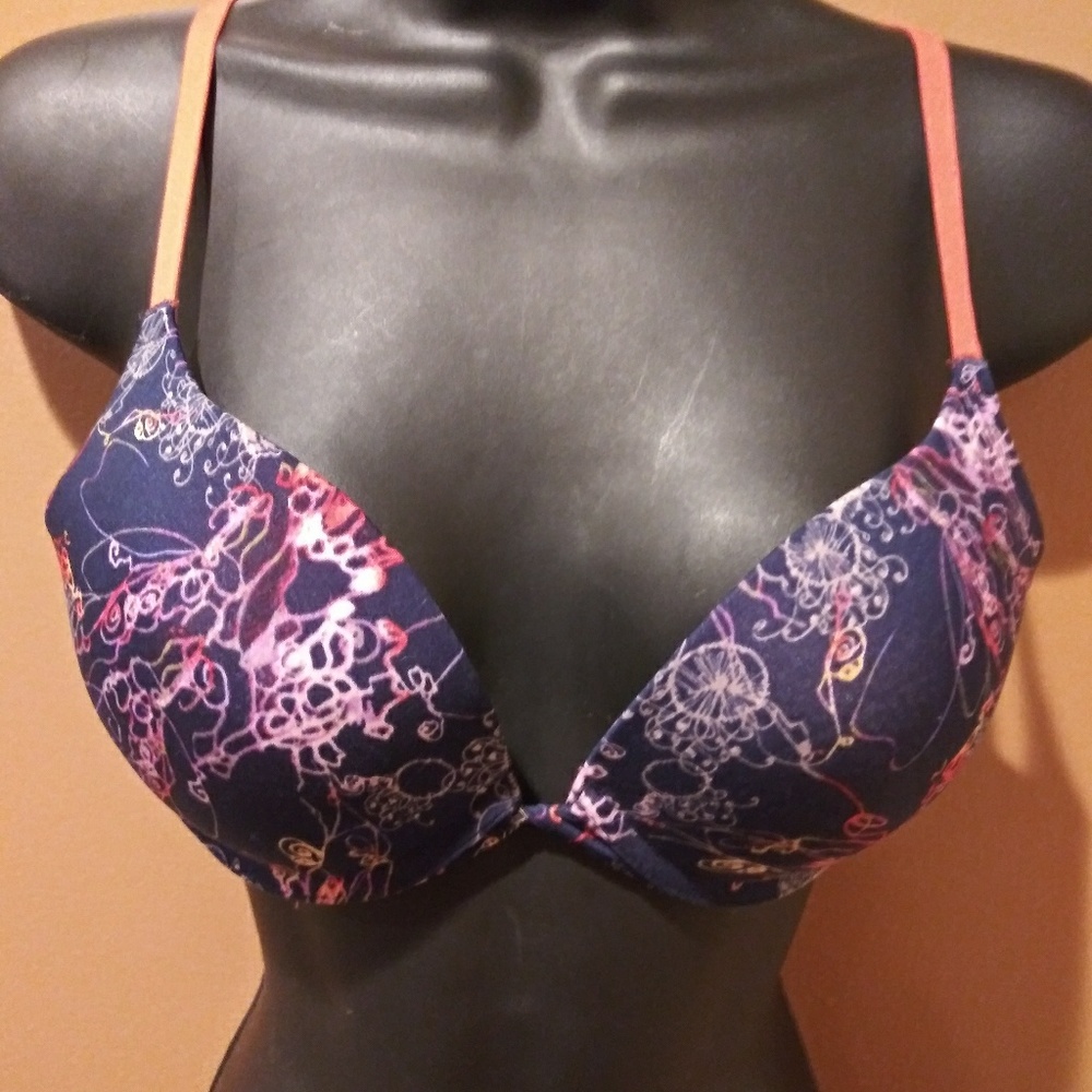 Josie Multi Color Blue Red Fashion Bra Size 32D